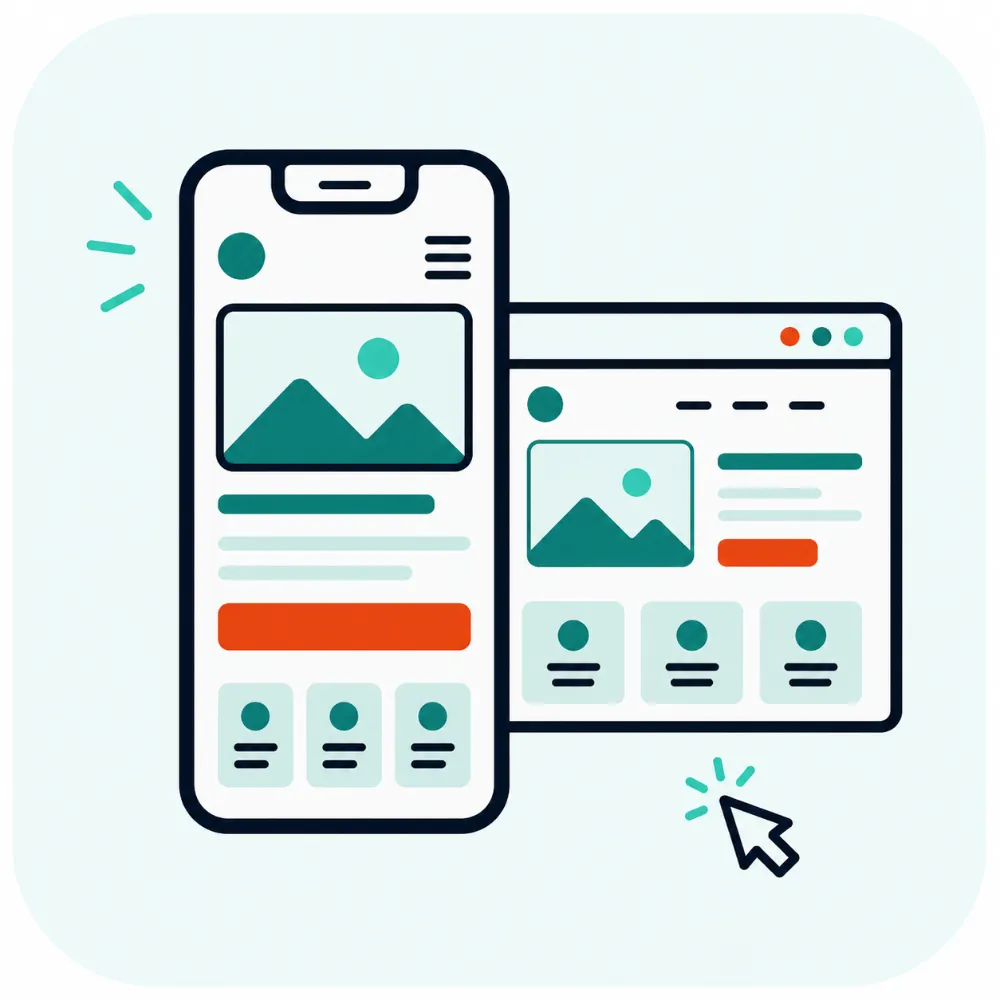 Responsive website design on smartphone and desktop - MarqEight